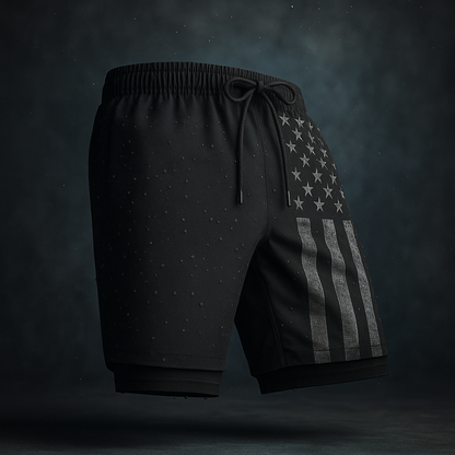Boxhero USA Quick-Dry Swim Trunks with Built-In Liner