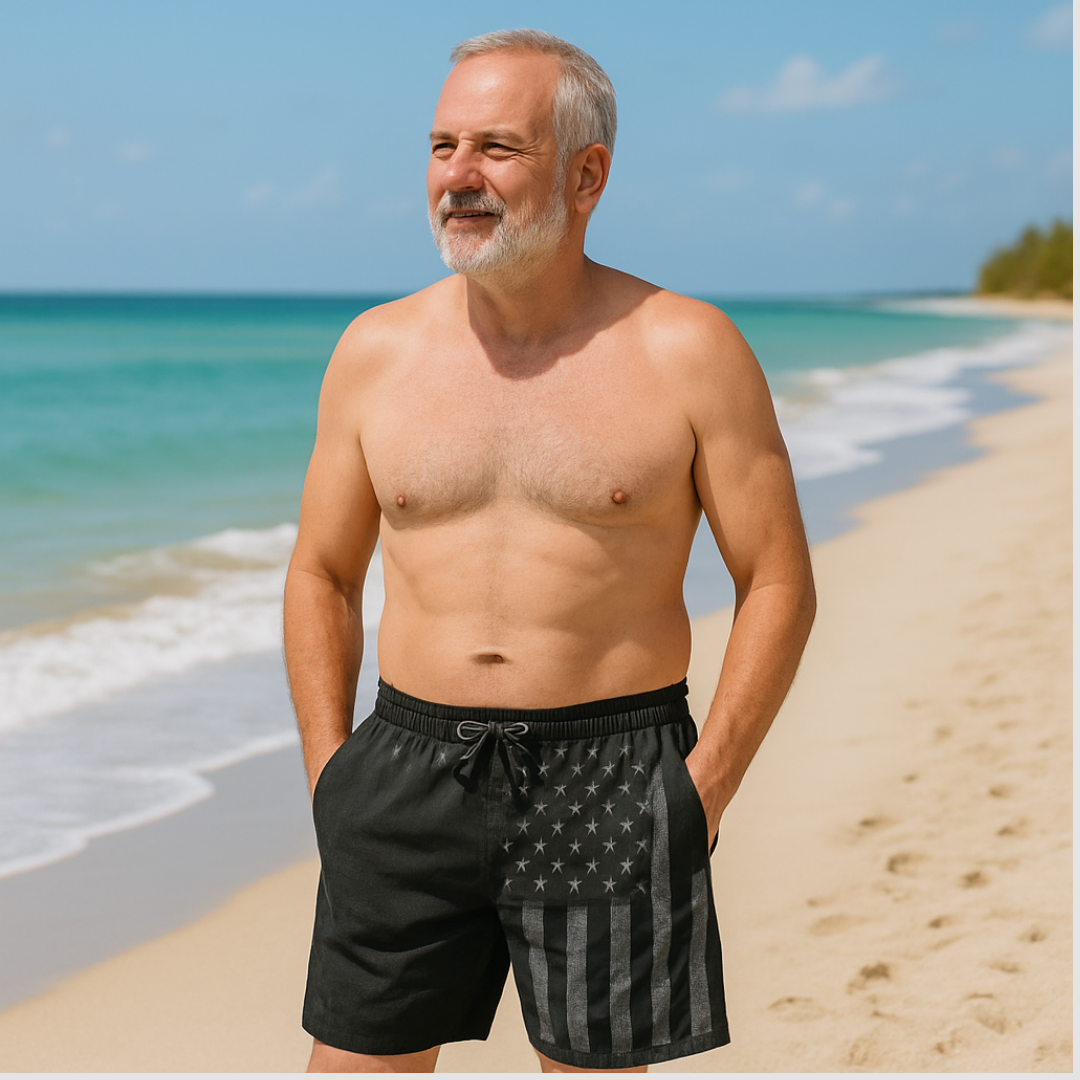 Boxhero USA Quick-Dry Swim Trunks with Built-In Liner