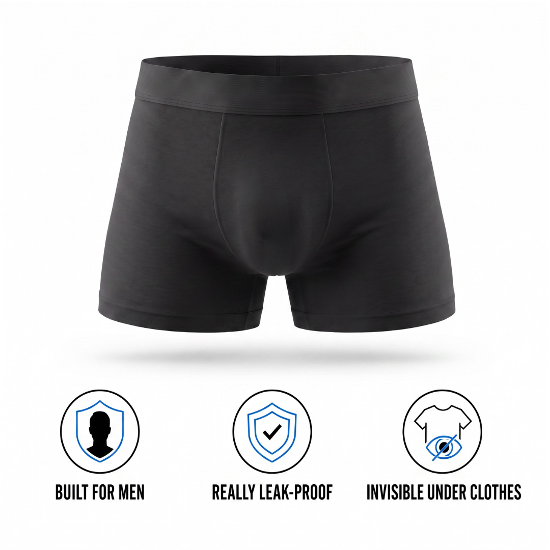 Finally — Boxers That Keep You Dry All Day. No Pads. No Diapers. No One Knows.