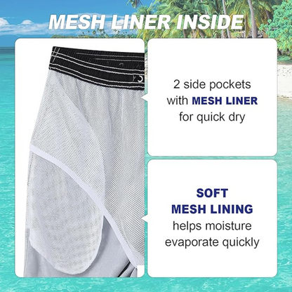 Boxhero USA Quick-Dry Swim Trunks with Built-In Liner