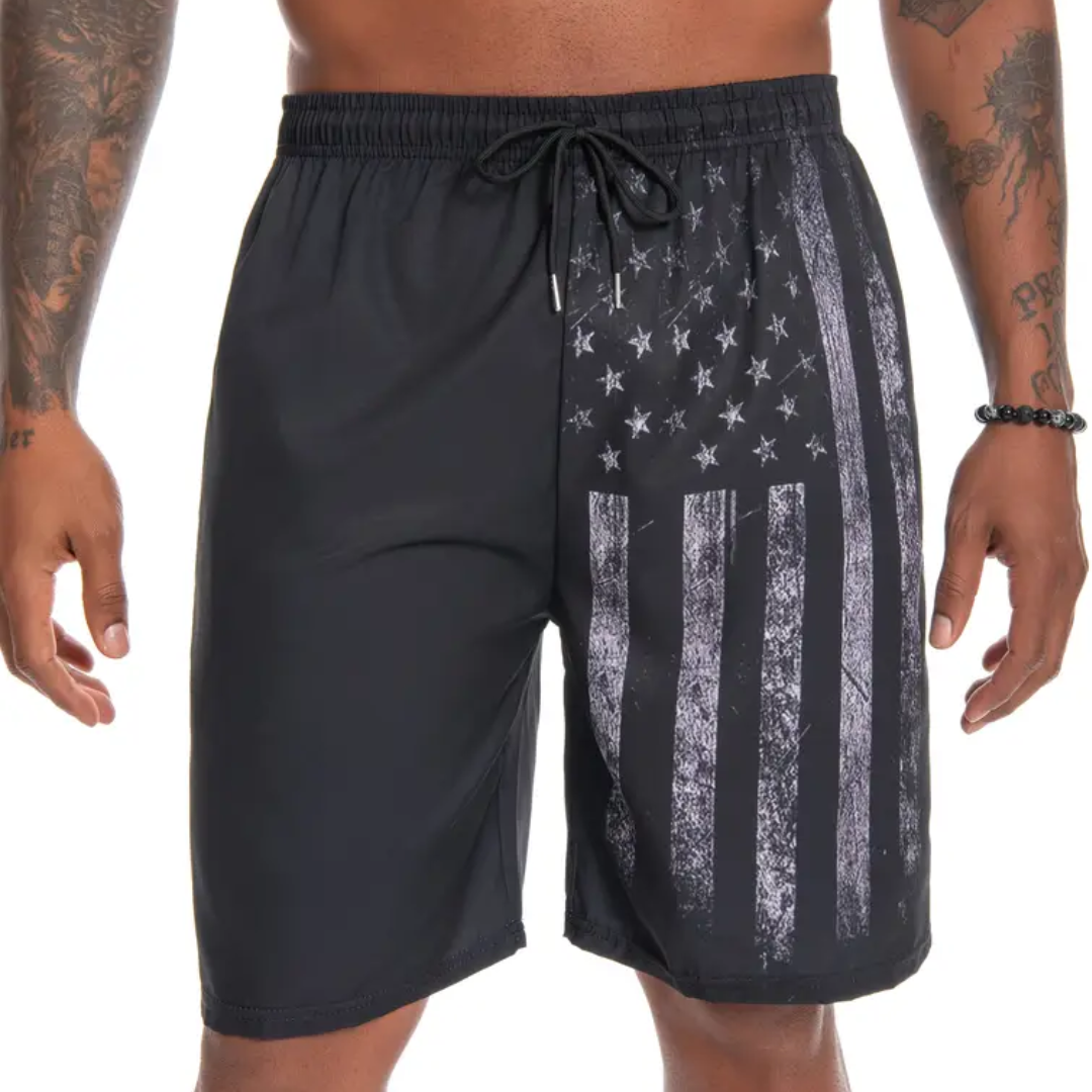 Boxhero USA Quick-Dry Swim Trunks with Built-In Liner