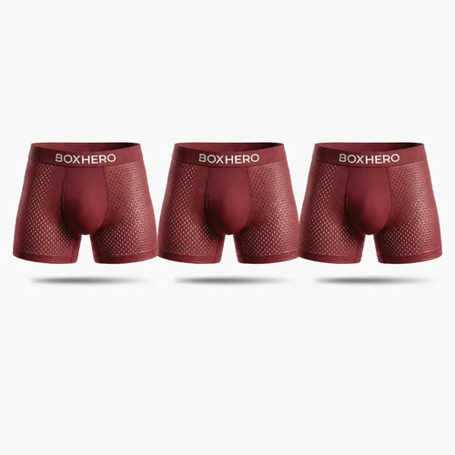 3-Pack Red - PREMIUM BAMBOO FIBRE BOXER SHORTS 1.0