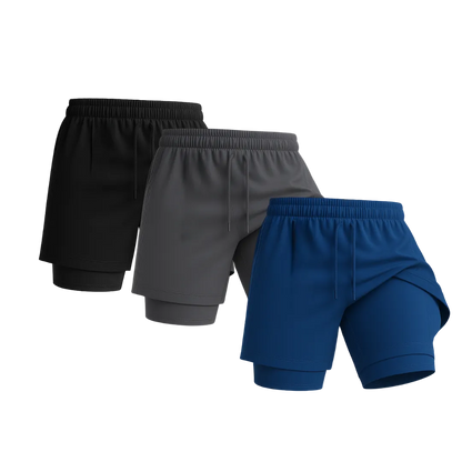 Boxhero 3-in-1 Quick-Dry Swim Trunks with Compression Liner