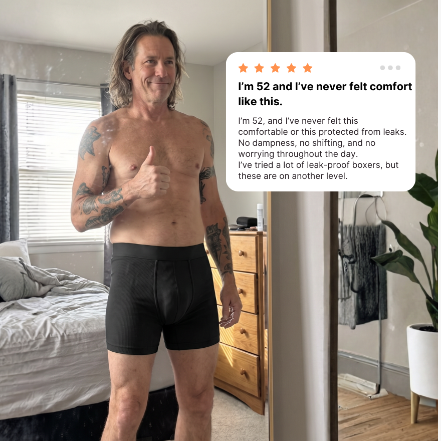 Finally — Boxers That Keep You Dry All Day. No Pads. No Diapers. No One Knows.